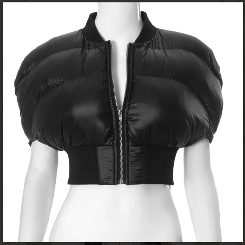 Black Puffer Crop Jacket
